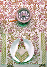 Maroon Mash Hand block Print Table Cover